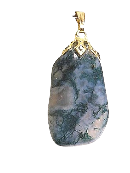 Pendentif Pierre Roulée Agate mousse