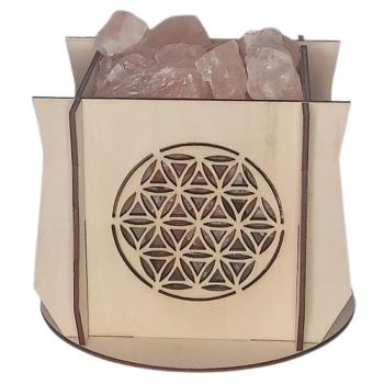 ILLUMINESENS Lampe de sel de l'Himalaya Modèle Fleur de Vie