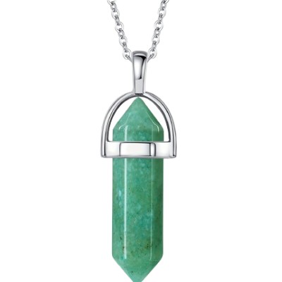 Pendentif Géométrique forme pointe en Aventurine