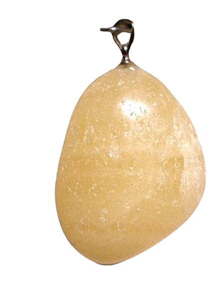 Pendentif Pierre Roulée Calcite jaune