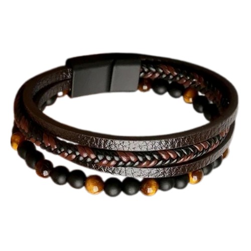 Energesens Bracelet Homme en Oeil de tigre 4