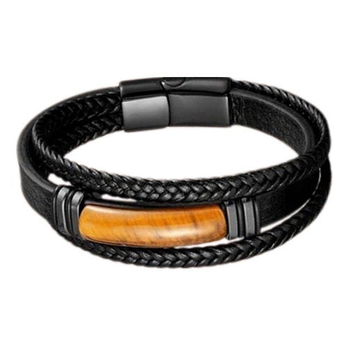 Energesens Bracelet Homme en Oeil de tigre 6
