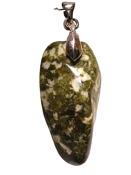 Pendentif Pierre Roulée Epidote