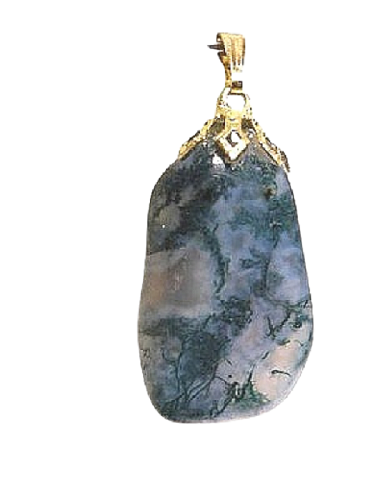 Pendentif Pierre Roulée Agate mousse