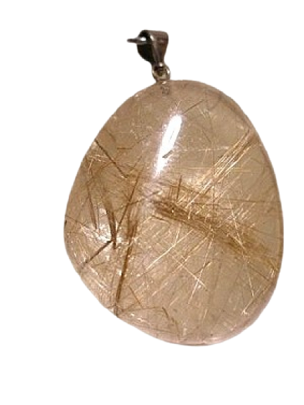 Pendentif Pierre Roulée Quartz rutile