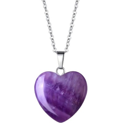 Pendentif Géométrique forme cœur en AMETHYSTE