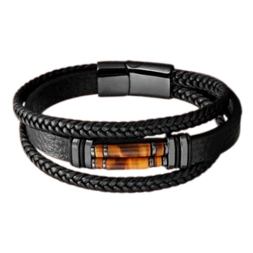 Energesens Bracelet Homme en Oeil de tigre 5